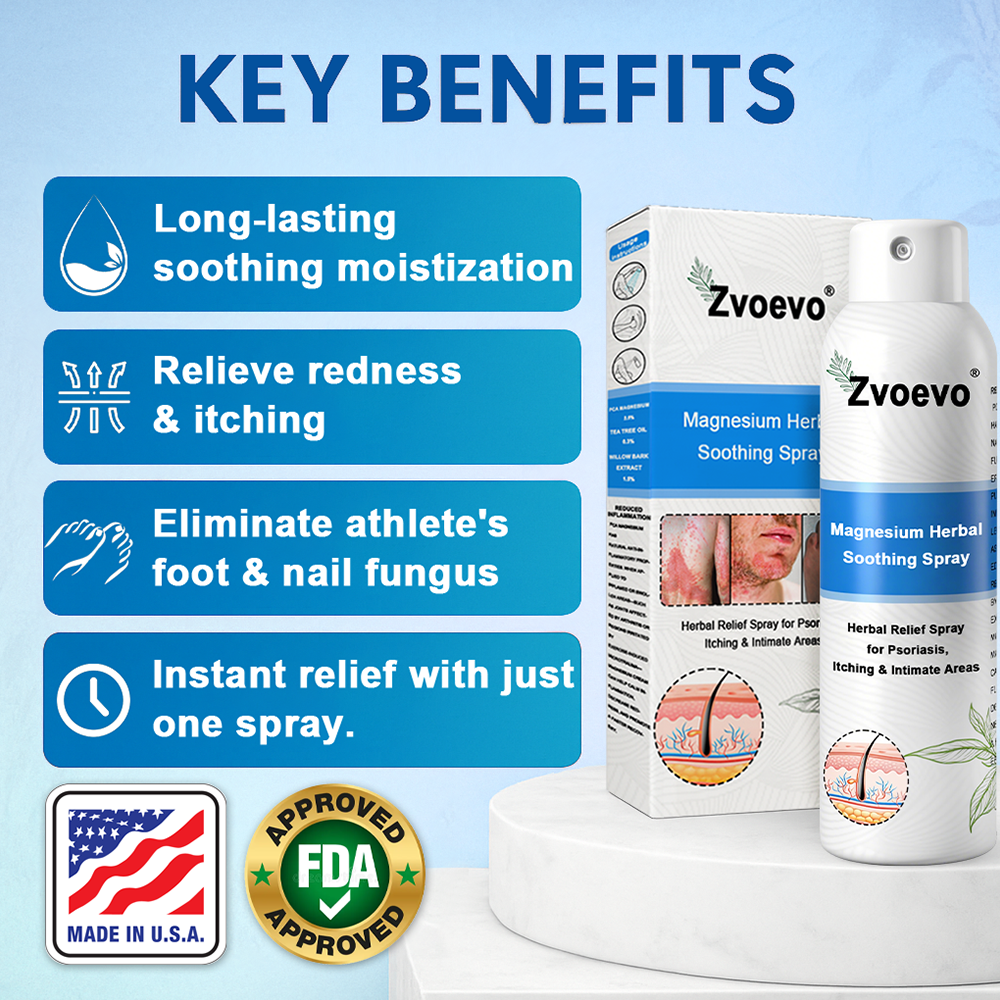 -50%OFF(🌲Early Christmas Sale🎁) Zvoevo® Magnesium Herbal Psoriasis Spray 👨⚕️ FDA Approved (Relieves psoriasis and eczema, improves bacterial infections in the genital area, hidradenitis suppurativa)