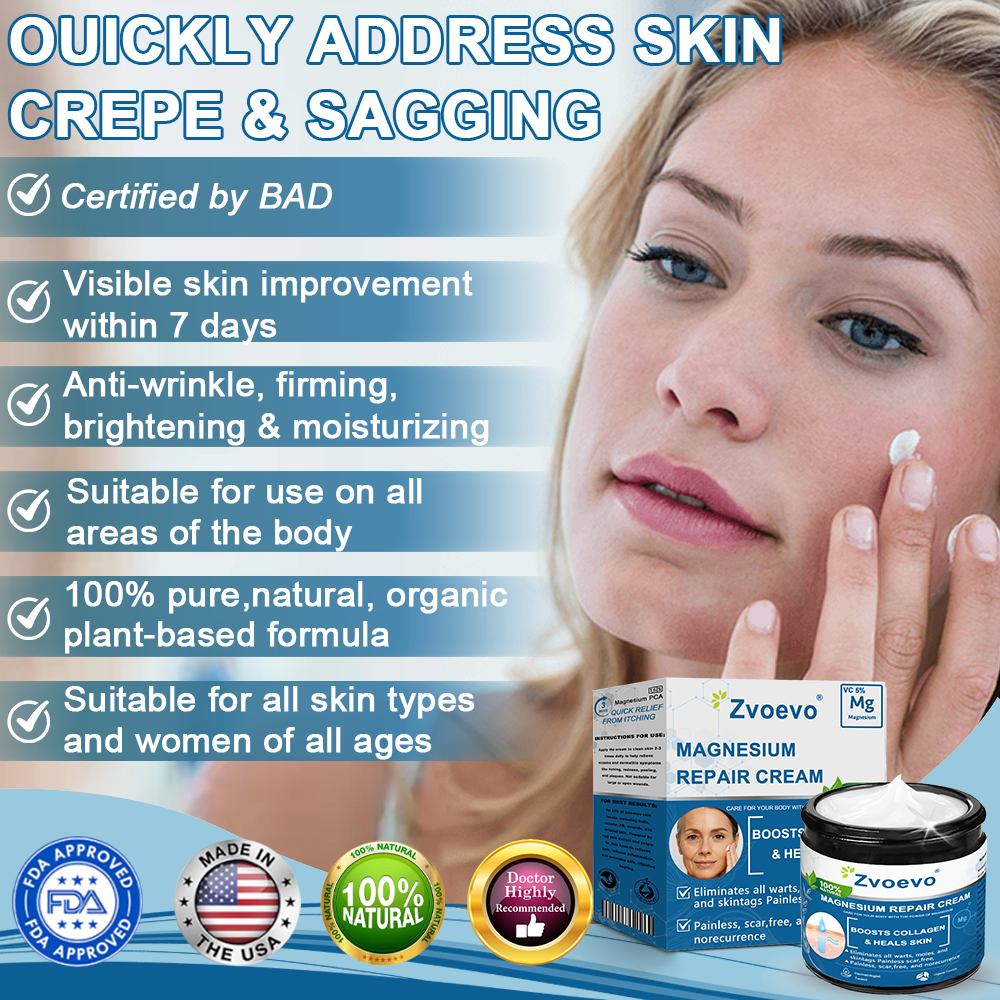 ✅Official Store: Zvoevo® Magnesium Skin Repair Cream (Smooths Wrinkles, Improves Skin Firmness, Tightens Skin)