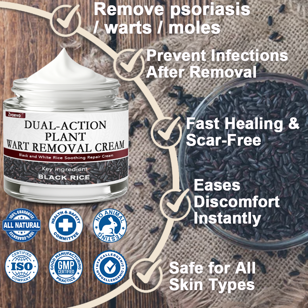 Zvoevo® Black Rice Skin Repair Cream 👨⚕️ FDA Approved (for removing warts, skin growths, scar repair)