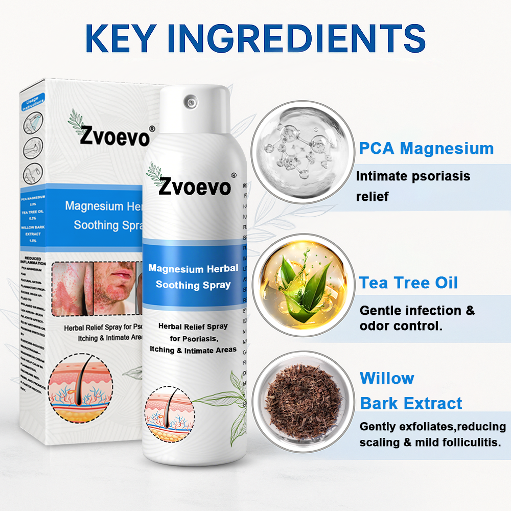 -50%OFF(🌲Early Christmas Sale🎁) Zvoevo® Magnesium Herbal Psoriasis Spray 👨⚕️ FDA Approved (Relieves psoriasis and eczema, improves bacterial infections in the genital area, hidradenitis suppurativa)